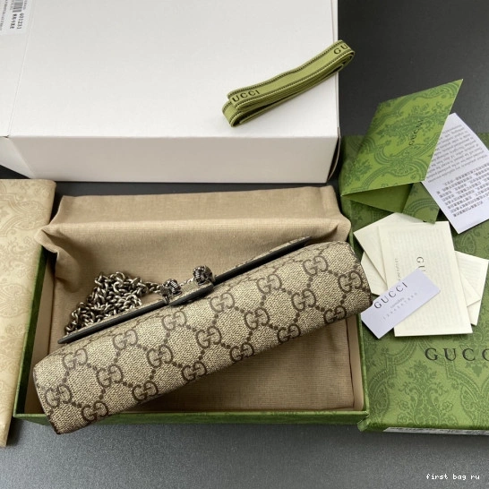 First bag ru mini Gucci leather Dionysus chain bag 0710